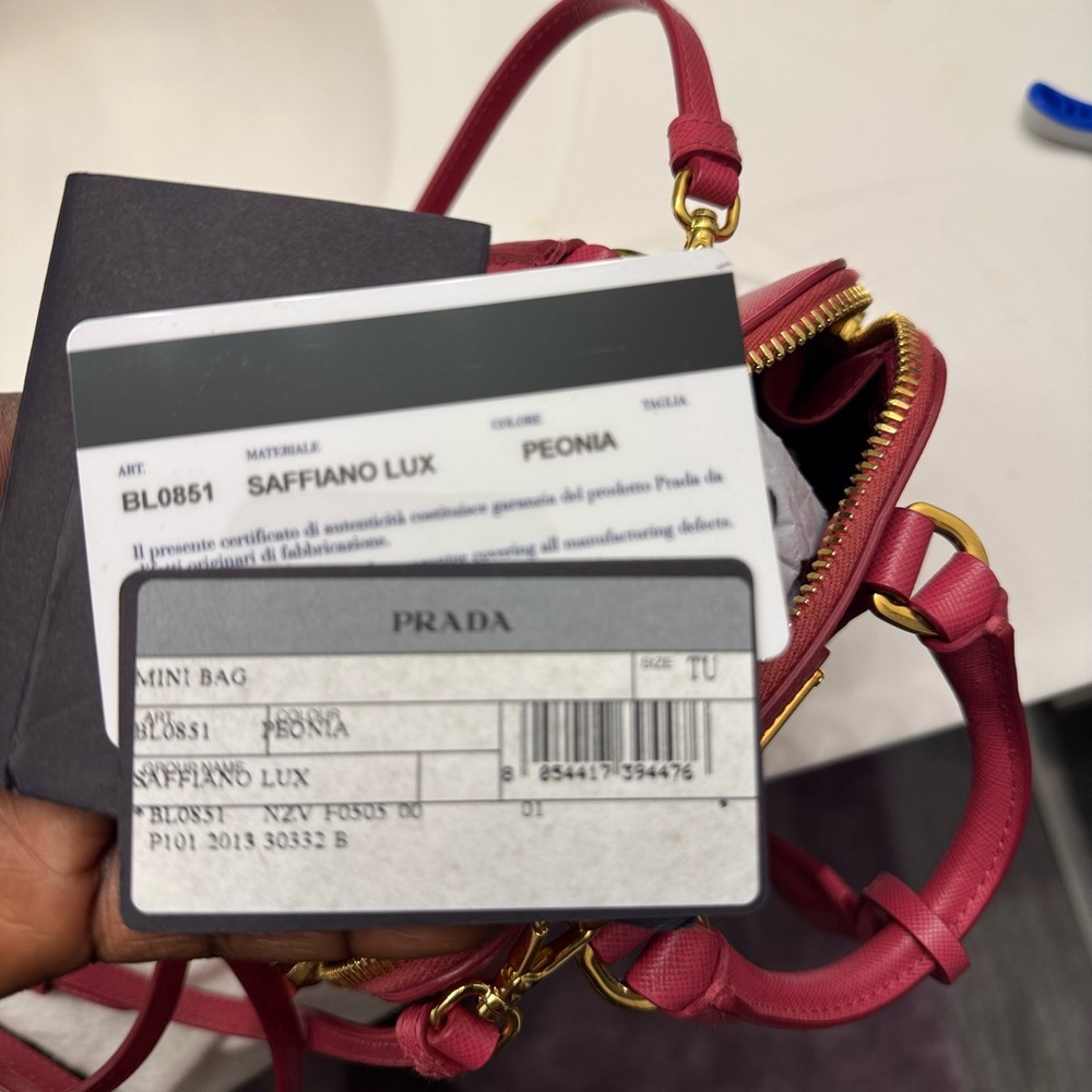 Prada Pink Saffiano Mini Bag with Gold Hardware - Picture 7 of 7